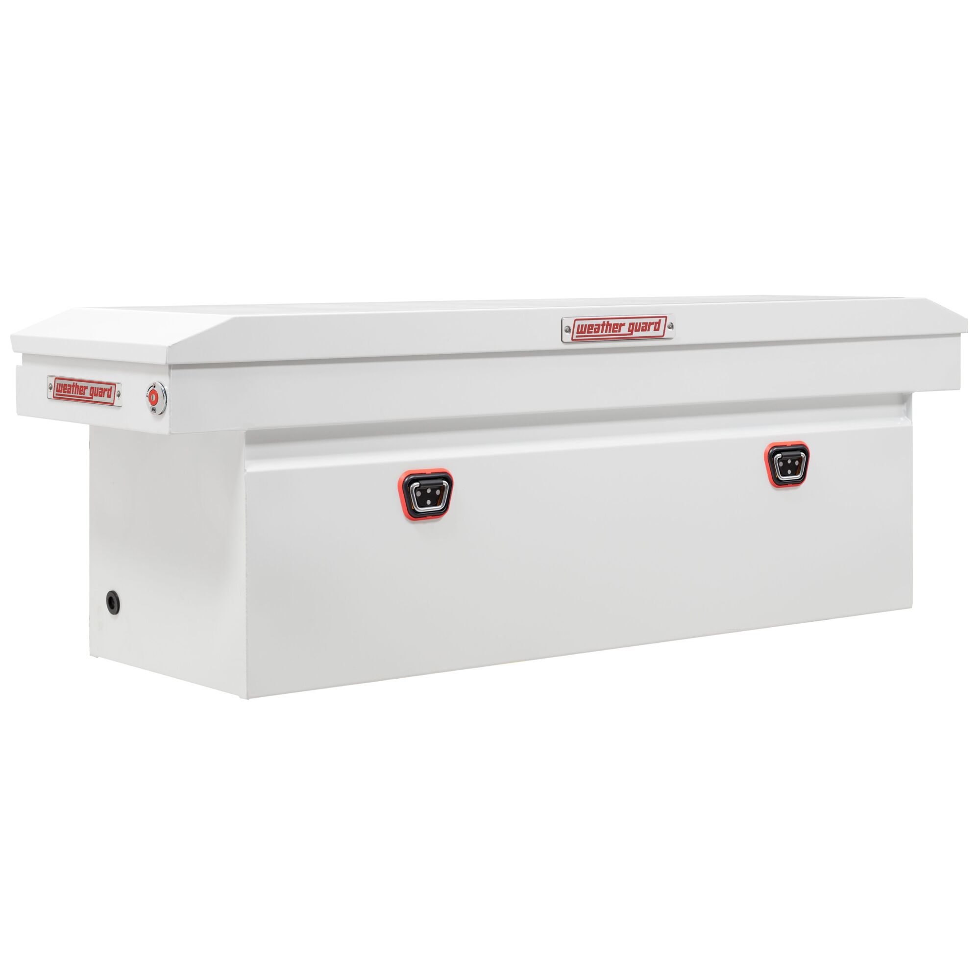 Weather Guard, 71in. Saddle Box, Steel, Full Deep, White, Width 72 in, Material Steel, Color Finish Glossy White, Model# 128-3-04